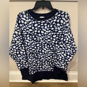 Crown & Ivy Navy and White Patterned Sweater